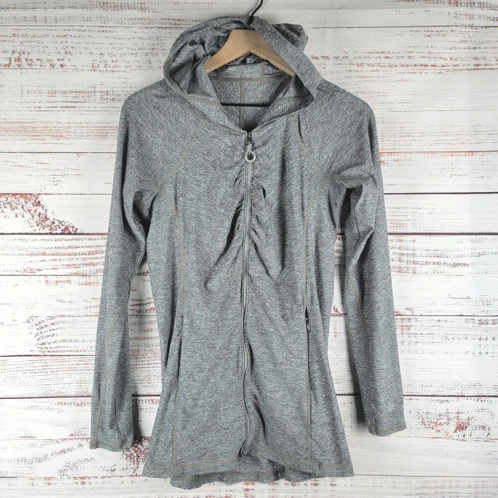Athleta Vitamin Sea Jacket Size M Heather Gray Full Zip Hoodie Active 229044